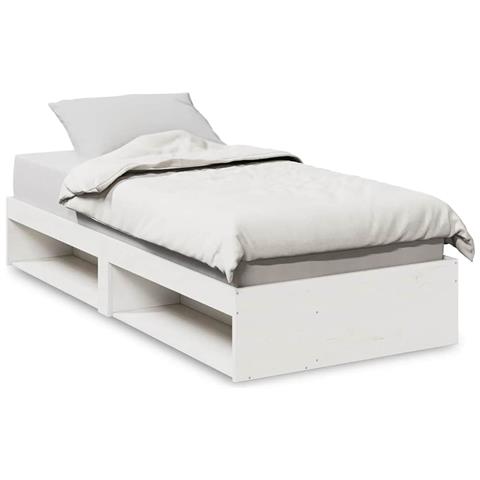 Dormeuse Senza Materasso Bianco 100x200 Cm Legno Massello Pino - Foto 2