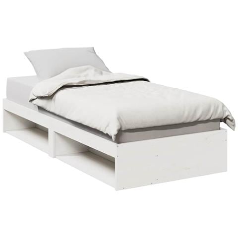 Dormeuse Senza Materasso Bianco 100x200 Cm Legno Massello Pino - Foto 1
