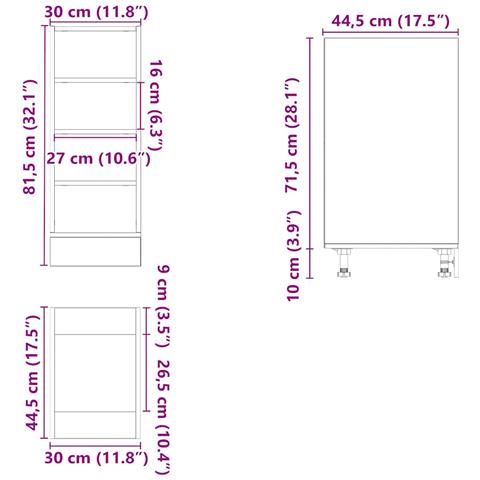 Armadio Inferiore “Riga” Bianco 30x44,5x81,5 cm - Foto 2