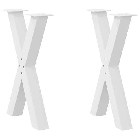 Gambe Tavolo Pranzo A Forma X 2 Pz Nero 60x(72-73) Cm Acciaio - Foto 1