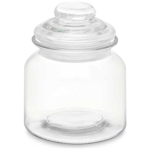 Dam Barattolo Rotondo Liscio Con Coperchio Vetro 600ml 11x11x15 Cm. Colore Trasparente - Foto 1
