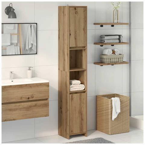 Mobile Da Bagno Rovere Artigianale 30x30x183,5 Cm In Truciolato - Foto 3