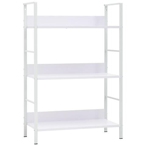 Lusso Casadino -  Scaffale Libri 3 Ripiani Bianco 60x27,6x90,5 Legno Multistrato - Foto 2