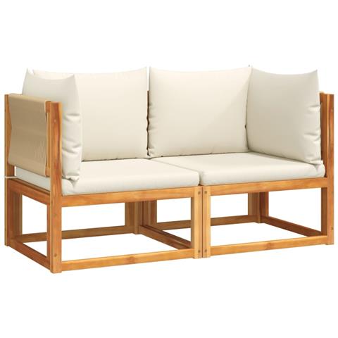 Divani Angolari Da Giardino Con Cuscini 2pz Massello Acacia - Foto 1