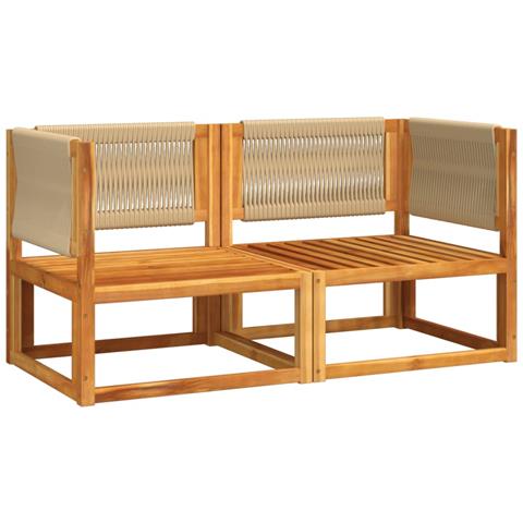 Divani Angolari Da Giardino Con Cuscini 2pz Massello Acacia - Foto 2