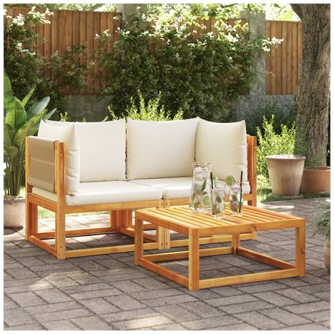 Divani Angolari Da Giardino Con Cuscini 2pz Massello Acacia - Foto 8