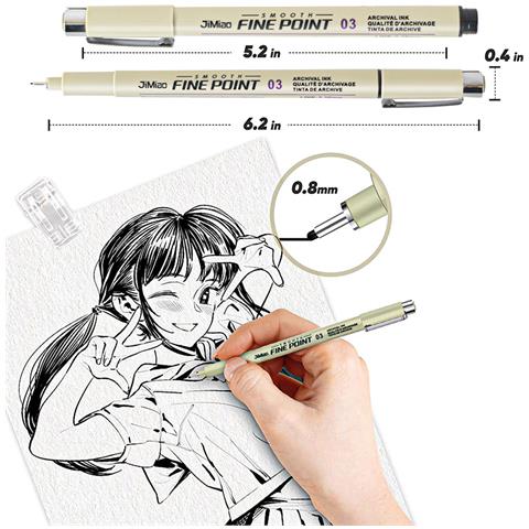 Penne Fineliner Di Precisione - Confezione Da 12 Per Disegno E Schizzo - Foto 2