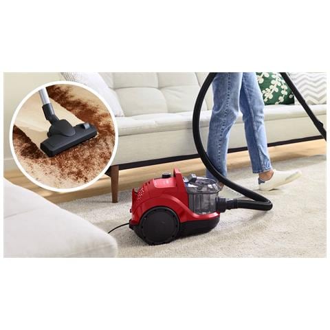 BGS21CAR Aspirapolvere a Traino Serie 4 Senza Sacchetto Potenza 750 Watt Colore Rosso Nero - Foto 10