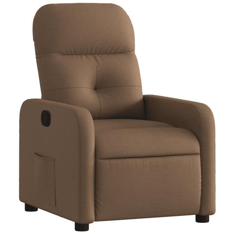 Poltrona Reclinabile in Tessuto Marrone - Foto 1