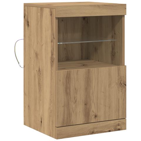 Credenza con Luci LED Rovere Artigianale 41x37x67 cm - Foto 1