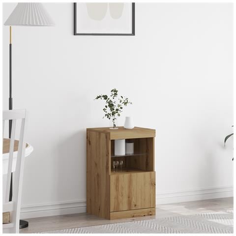 Credenza con Luci LED Rovere Artigianale 41x37x67 cm - Foto 2