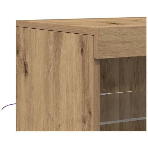 Credenza con Luci LED Rovere Artigianale 41x37x67 cm - Foto 9