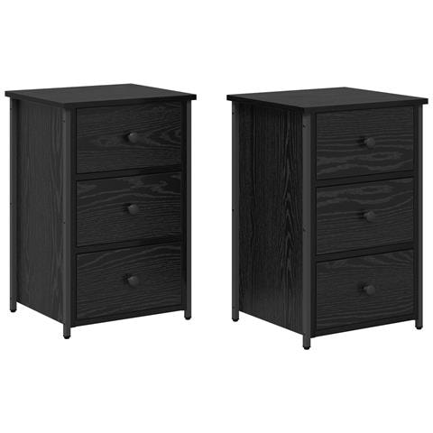 Set di Comodini in Rovere Nero Rovere Nero Legno ingegnerizzato - Foto 1