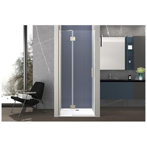Box Doccia 100 Cm Anta Singola Ad Un Battente Per Nicchia H200 Cm Cristallo Anticalcare Trasparente 6mm Profilo Satinato Olly - Foto 1