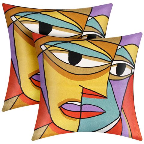 Set Di 2 Copricuscini 45x45 Cm Ricamati Art Safina - Foto 2