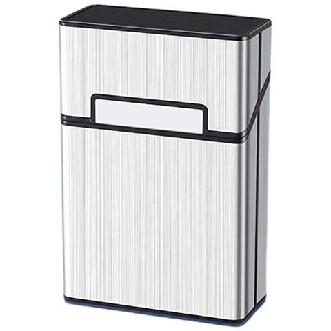 Portasigarette In Metallo Per 20 Sigarette Di Dimensioni Standard - Chiusura Magnetica, A Prova Di Umidità Silver - Foto 1