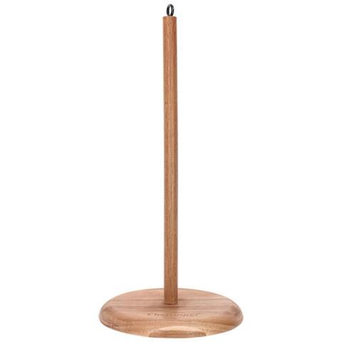 Porta Asciugamani Di Carta In Legno Di Acacia, Supporto Stabile, Design Elegante, Marrone Chiaro - Foto 2