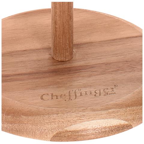 Porta Asciugamani Di Carta In Legno Di Acacia, Supporto Stabile, Design Elegante, Marrone Chiaro - Foto 5