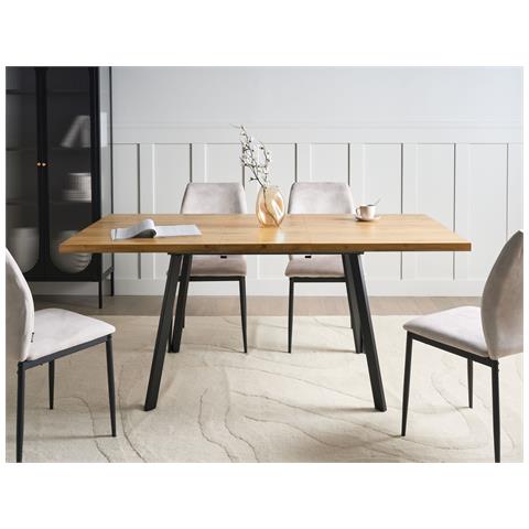 Tavolo Da Pranzo Estensibile Harlow Marrone 140/180 Cm 90 Cm - Foto 1