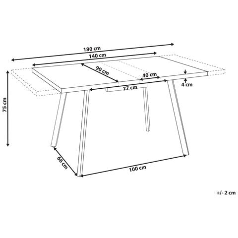Tavolo Da Pranzo Estensibile Harlow Marrone 140/180 Cm 90 Cm - Foto 6