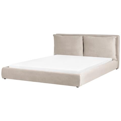 Letto Ad Acqua Velluto Bajonna 180 X 200 Cm Tortora - Foto 2
