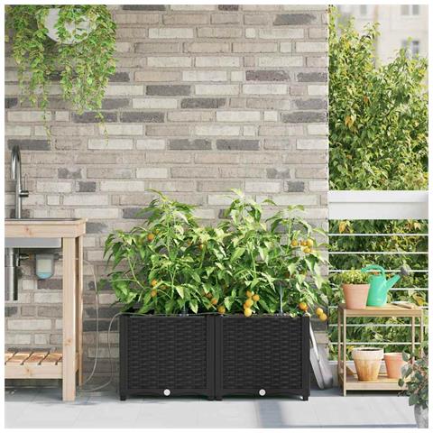 Vasi da giardino Nero 80 x 40 x 37.5 cm Acciaio - Foto 2