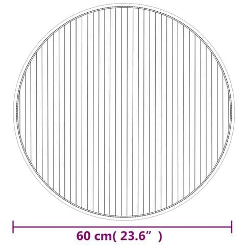 Tappeto Rotondo Marrone 60 cm in Bambù - Foto 8