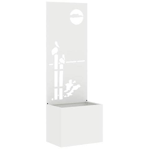Vaso da Giardino con Pannello Decorativo Bianco 50 x 140 cm - Foto 1