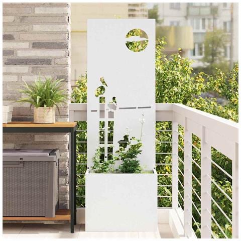 Vaso da Giardino con Pannello Decorativo Bianco 50 x 140 cm - Foto 2