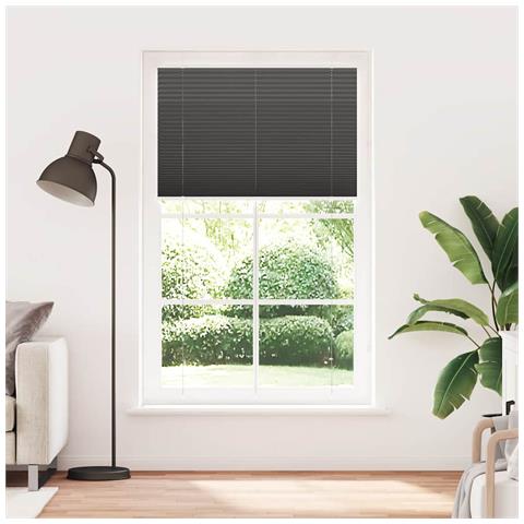 Tenda Plissettata Nera 120x200 cm Larghezza Tessuto 119,4 cm - Foto 2