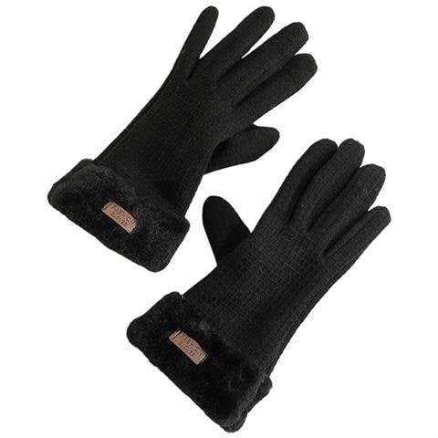 Guanti Termici Touchscreen - Guanti Caldi Antivento Foderati In Pile Per Attività Invernali All'aperto Black - Foto 1