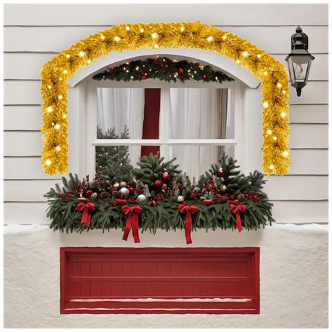 Lusso Casadino - Ghirlanda Natalizia Con Luci A Led 10 M Oro - Foto 1