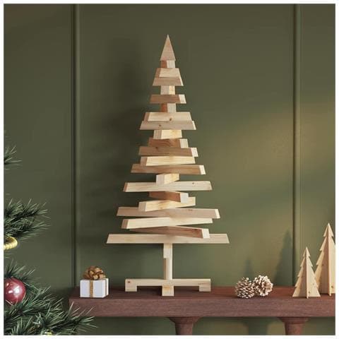 Alberi di Natale Naturale 90 cm Legno di pino massello - Foto 2