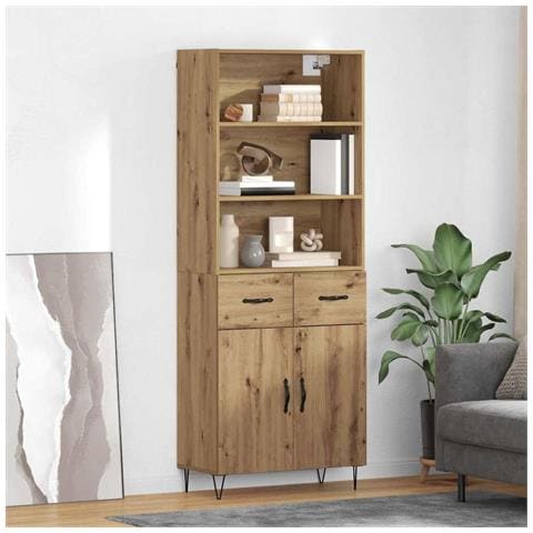 Credenza con cassetto Rovere artigianale 69,5 x 34 x 180 cm - Foto 2