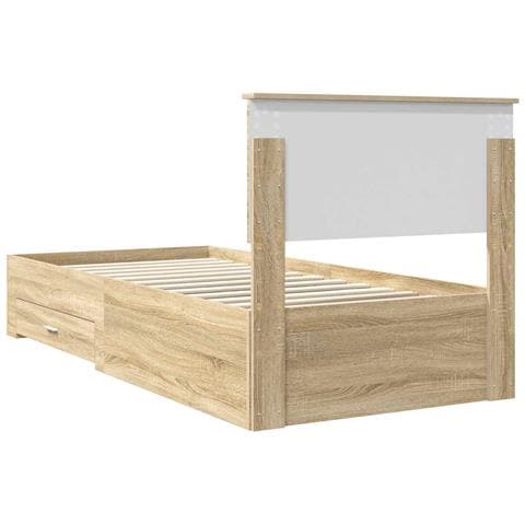 Struttura del letto con testiera Rovere Sonoma 100 x 200 cm - Foto 9