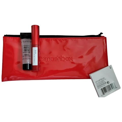 Deluxe Trial Size Set : Super Fan, Volumizing, Mascara, Black, 5 Ml + Photo Finish, Smoothing, Liquid Primer, 7.1 Ml + Textile Makeup Bag, Red - Foto 1