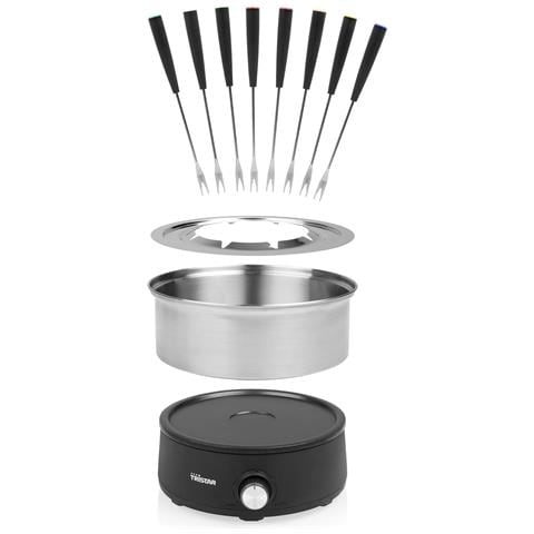 Set Fonduta Elettrico, Pentola In Acciaio Inox 1,5 L, 8 Forchette, Funzione 2-in-1 Crepes, Parti Lavabili In Lavastoviglie, Senza Pfas - Foto 2