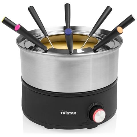 Set Fonduta Elettrico, Pentola In Acciaio Inox 1,5 L, 8 Forchette, Funzione 2-in-1 Crepes, Parti Lavabili In Lavastoviglie, Senza Pfas - Foto 1