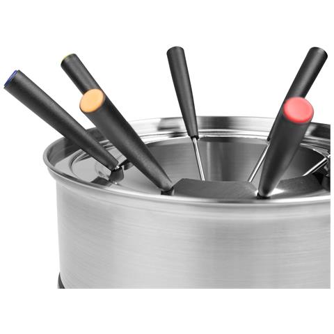 Set Fonduta Elettrico, Pentola In Acciaio Inox 1,5 L, 8 Forchette, Funzione 2-in-1 Crepes, Parti Lavabili In Lavastoviglie, Senza Pfas - Foto 5