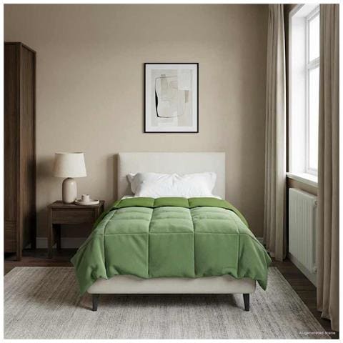 Duvet Invernale Trapuntato Verde 140 x 200 cm Microfibra - Foto 2