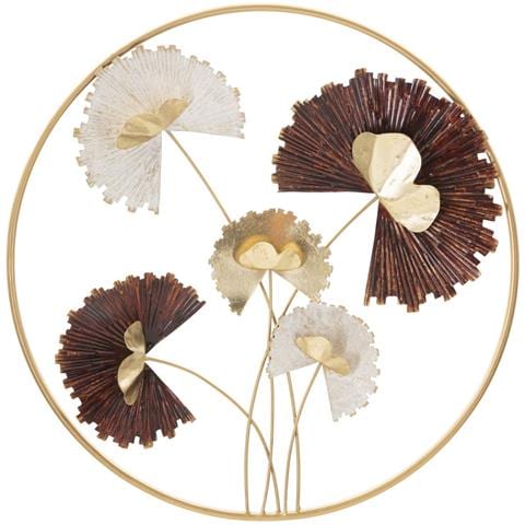 Decorazione In Metallo 3d Fiori 31-multicolore-metallo-61x5,7x61 Cm - Foto 1