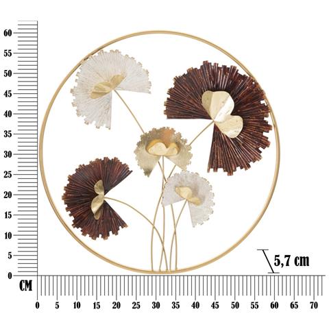 Decorazione In Metallo 3d Fiori 31-multicolore-metallo-61x5,7x61 Cm - Foto 6
