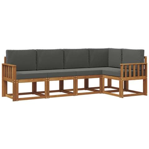 Set di divani con cuscino 5 pcs Naturale e Antracite - Foto 1