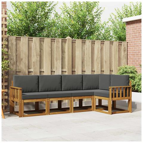 Set di divani con cuscino 5 pcs Naturale e Antracite - Foto 2