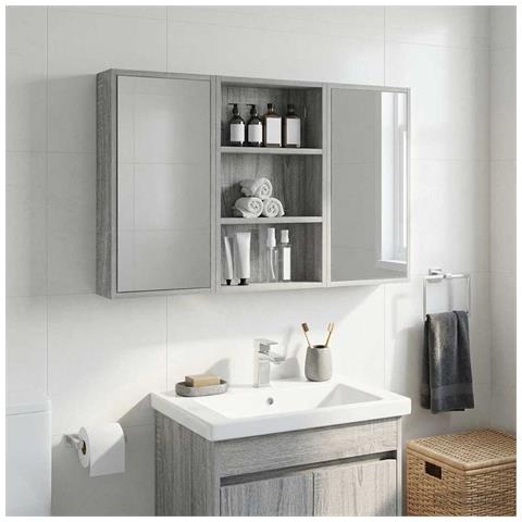 Armadio da bagno a muro Sonoma grigia 40 x 10 x 60,5 cm - Foto 2
