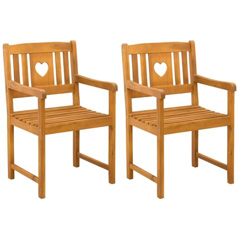 Panchina da esterno 2 pcs Naturale 56 x 55,5 x 90 cm - Foto 1
