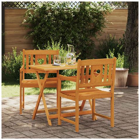 Panchina da esterno 2 pcs Naturale 56 x 55,5 x 90 cm - Foto 2