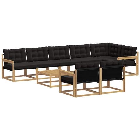 Set di divani da esterno 9 pcs Bianco e Nero 79 x 79 x 37 cm - Foto 1