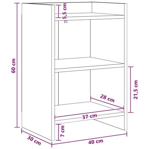 Comodini Bianco 40 x 30 x 60 cm Legno ingegnerizzato - Foto 5