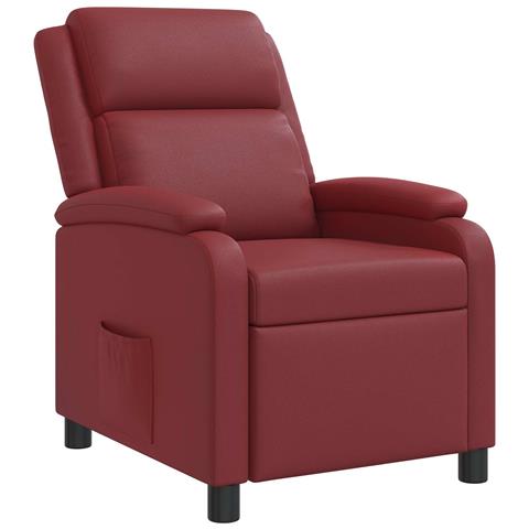 Poltrona reclinabile Rosso Vino Similpelle - Foto 1